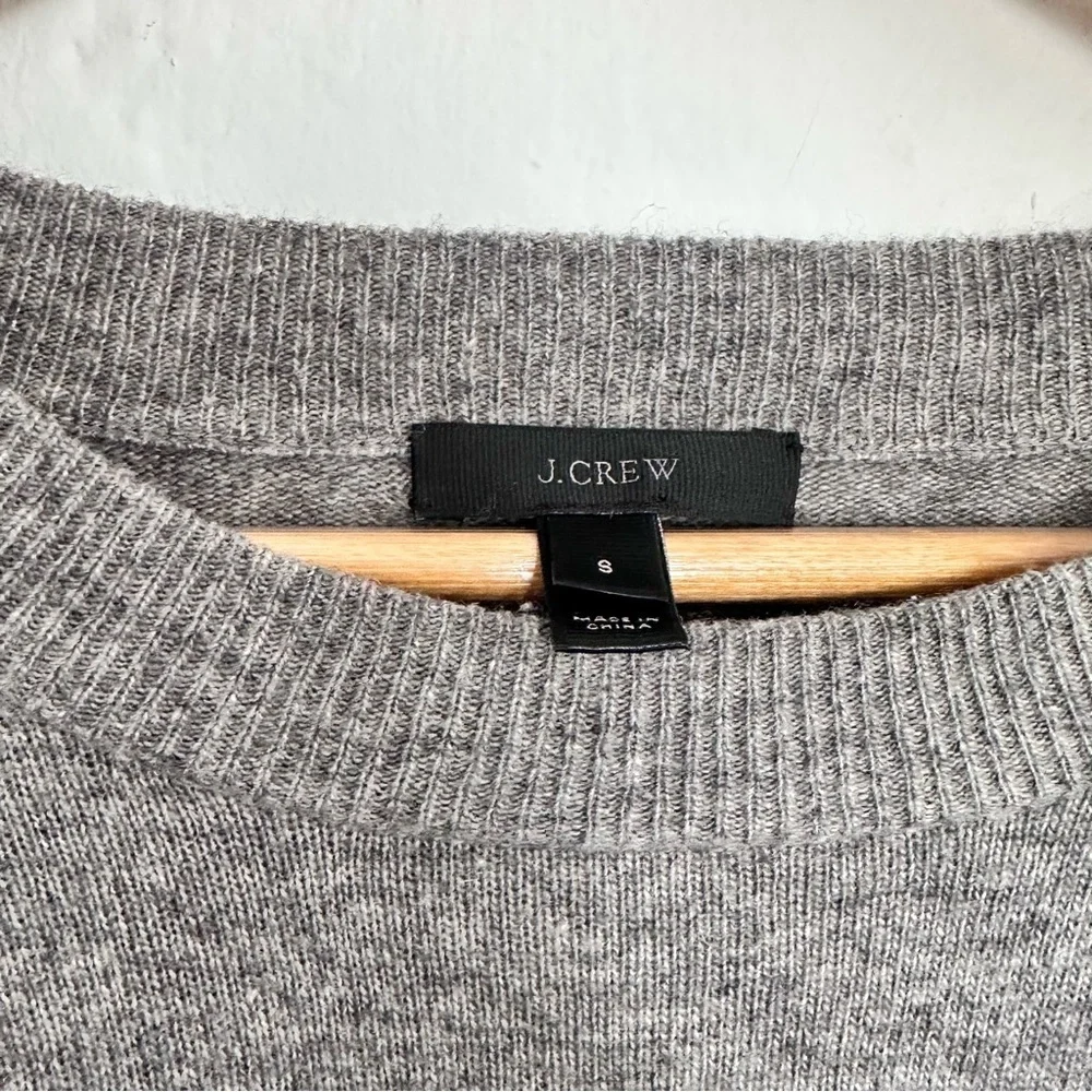 J. Crew Ruffle Sleeve Sweater in Gray